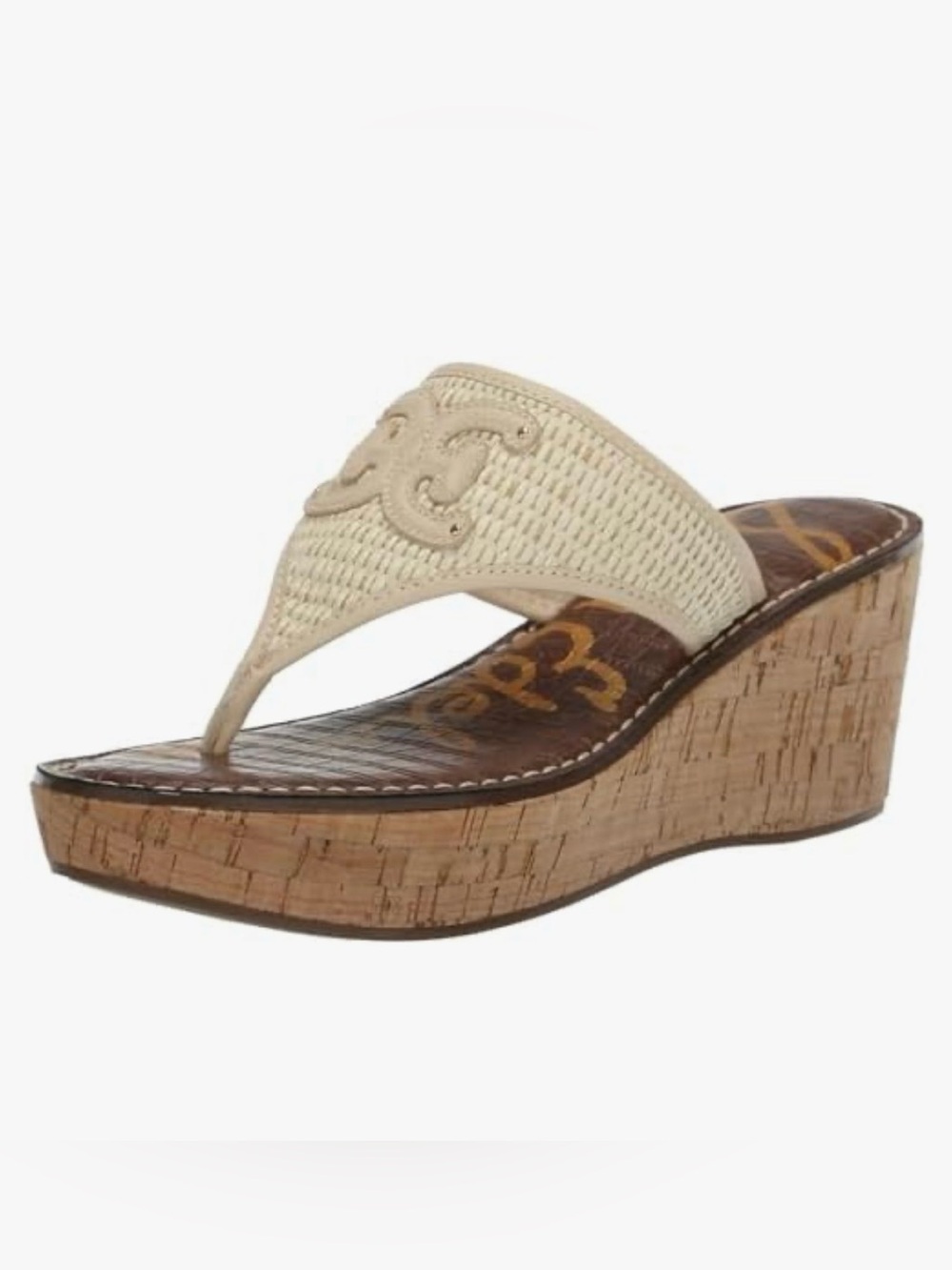 Sam Edelman Ruth Wedge Sandal Linen Size 5.5